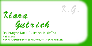 klara gulrich business card